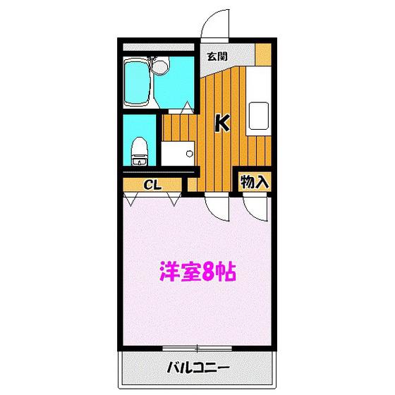 パークヒルズ亀田(1K/3階)の間取り写真