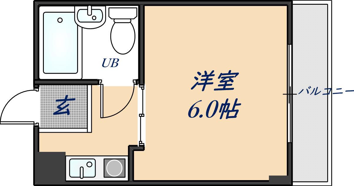 エトワールヴィルR瓜生堂(ワンルーム/2階)の間取り写真