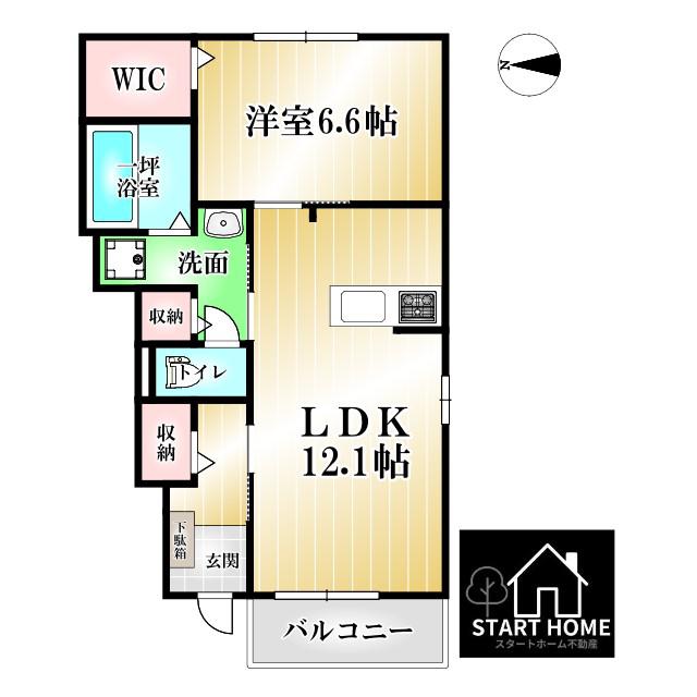 アヴォンリー北矢三(1LDK/1階)の間取り写真