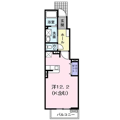 ブリーゼ(ワンルーム/1階)の間取り写真