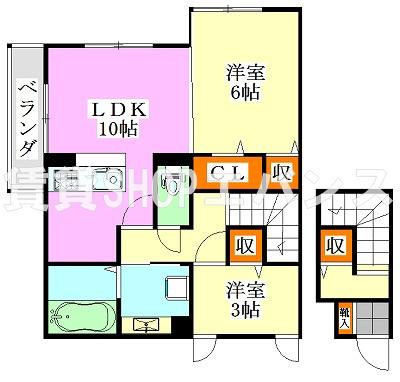 コートヴィラ(2LDK/2階)の間取り写真
