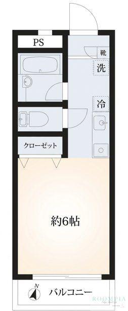 シャト-NAKANO(ワンルーム/2階)の間取り写真