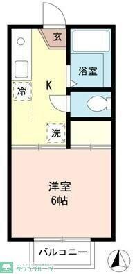 芝グリーンハイツA棟(1K/2階)の間取り写真