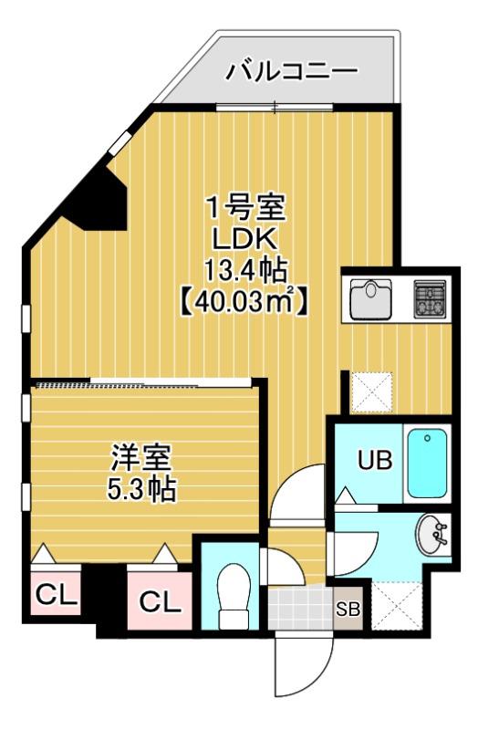 ソラトワーヌ(1LDK/2階)の間取り写真