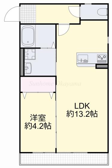 ハイム綾A(1LDK/2階)の間取り写真