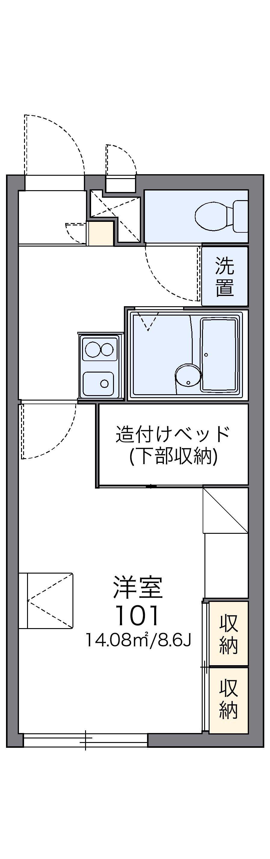 レオパレスベルラトゥール(1K/1階)の間取り写真