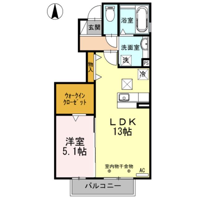 FRESCO A(1LDK/1階)の間取り写真