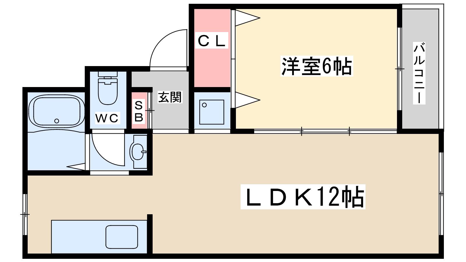 グランドコーポラス新大阪(1LDK/4階)の間取り写真