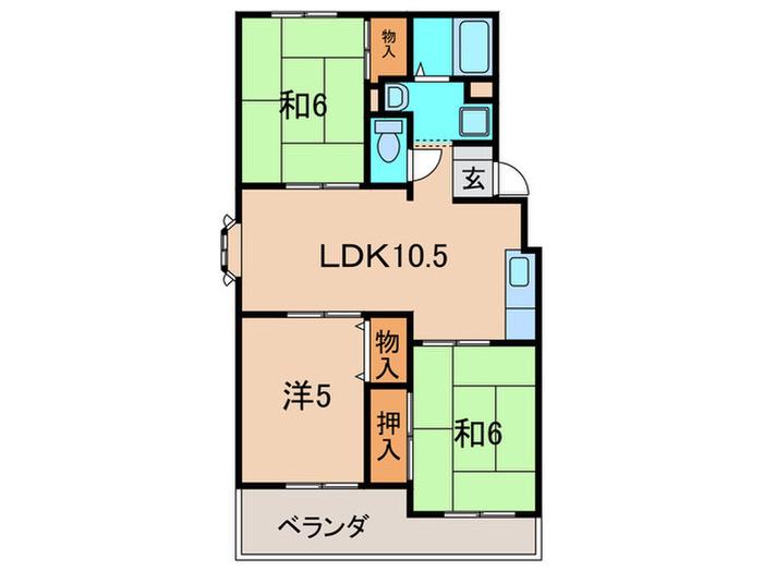 サニ-ハイツ高台A棟(3LDK/3階)の間取り写真
