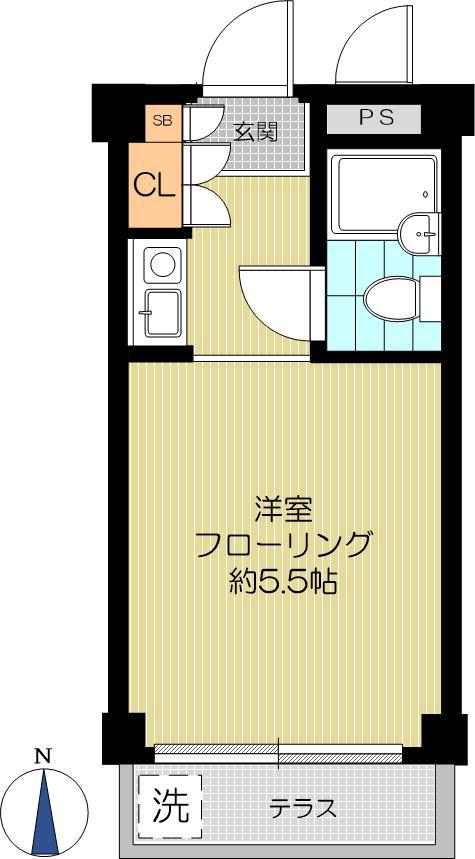 西早稲田3-1-9(ワンルーム/1階)の間取り写真