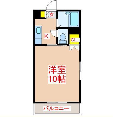 パークサイド西田(1K/3階)の間取り写真