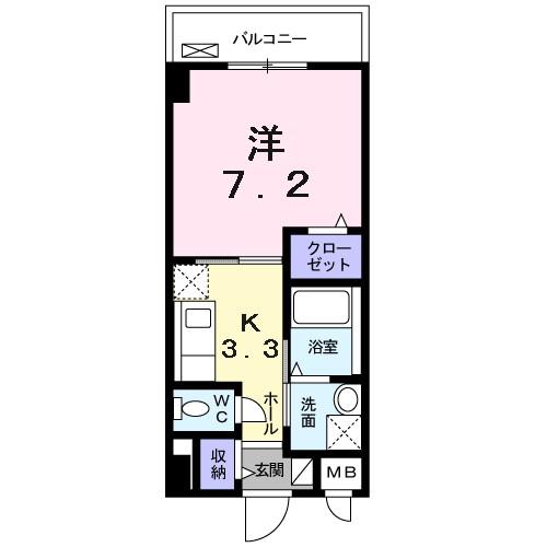 リバーコート 浅香(1K/2階)の間取り写真