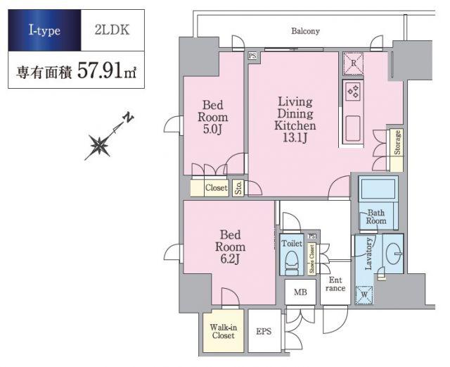 ラティエラ板橋(2LDK/14階)の間取り写真