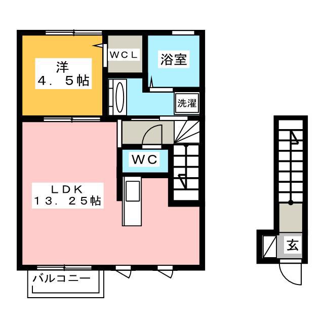 エストレリータ(1LDK/2階)の間取り写真