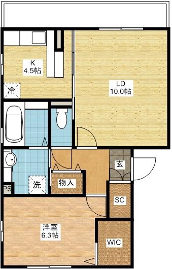 クレストヴィラ(1LDK/1階)の間取り写真