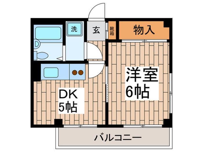 池上ハイツ(1DK/1階)の間取り写真