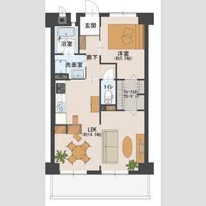 シャトー日東A(1LDK/1階)の間取り写真