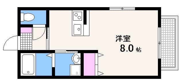 アルバ庚午(1K/1階)の間取り写真