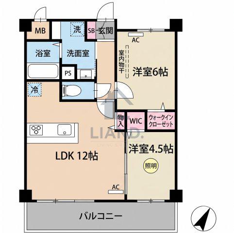 CASA FELICE(2LDK/5階)の間取り写真