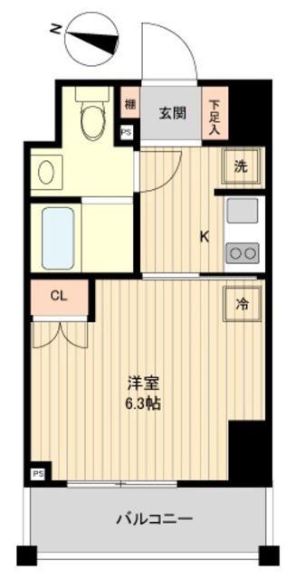 レノス新子安(1K/7階)の間取り写真
