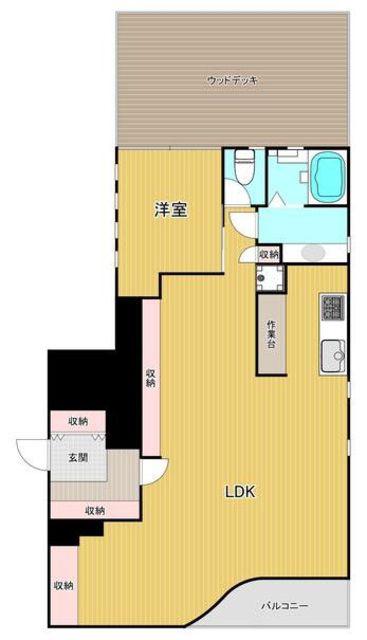 ディ・オープンハウス(1LDK/3階)の間取り写真