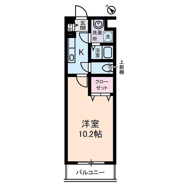 パーシモンアビデ(1K/1階)の間取り写真