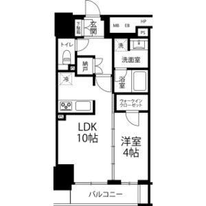 シエリア大手前(1LDK/6階)の間取り写真