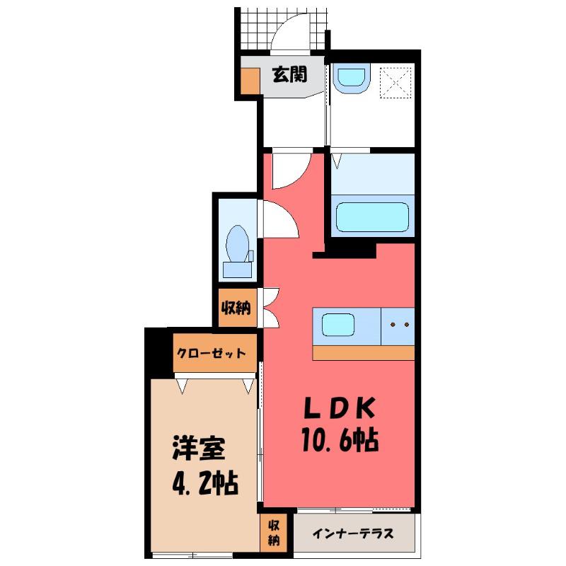 JUPITER(1LDK/1階)の間取り写真