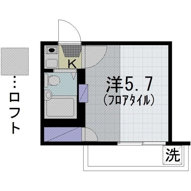 サンクレスト南林間(1K/2階)の間取り写真
