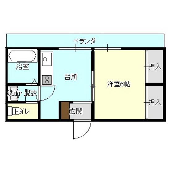 NSビル(1DK/4階)の間取り写真
