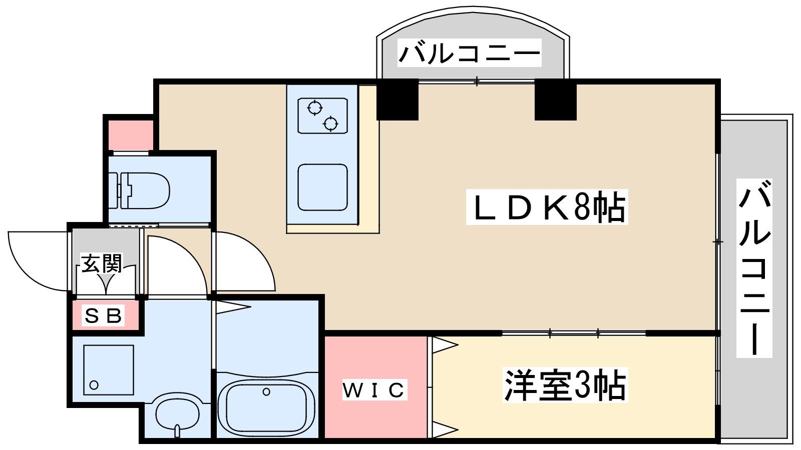 ラグゼ東三国プラス(1LDK/5階)の間取り写真