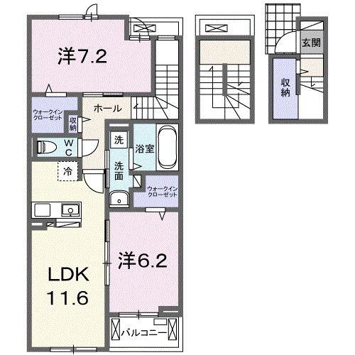 SUNNY MAISON(2LDK/3階)の間取り写真