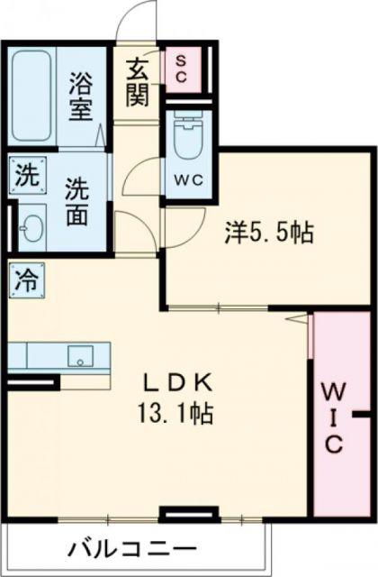 ティアラA(1LDK/3階)の間取り写真