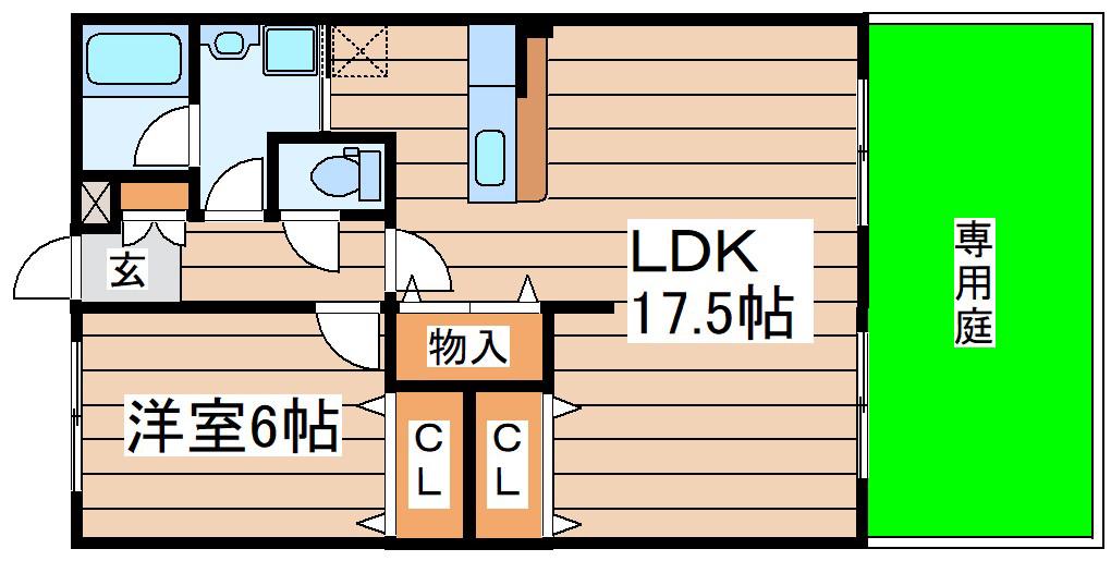 フローラヒルズ(1LDK/1階)の間取り写真