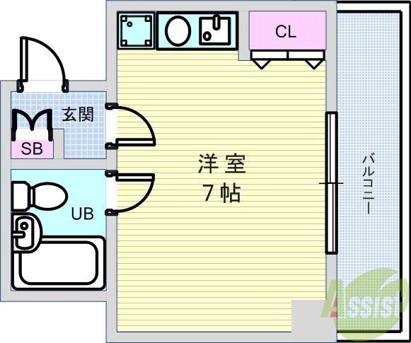 キャピタルハウス栄町(ワンルーム/4階)の間取り写真