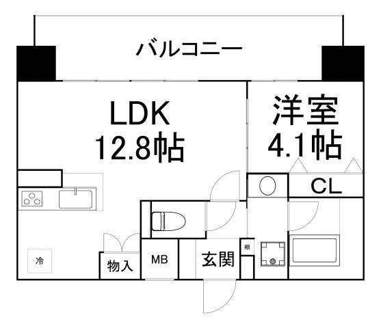 ソルレヴェンテ新梅田(1LDK/3階)の間取り写真