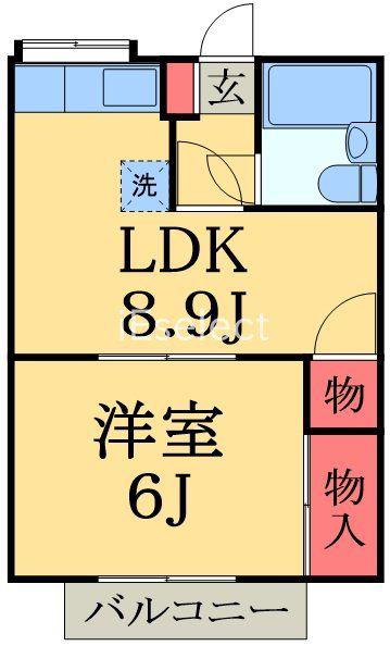 プラザドゥサン(1LDK/2階)の間取り写真