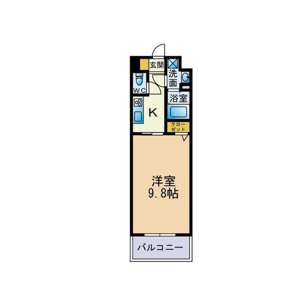 プランド-ル(1K/4階)の間取り写真