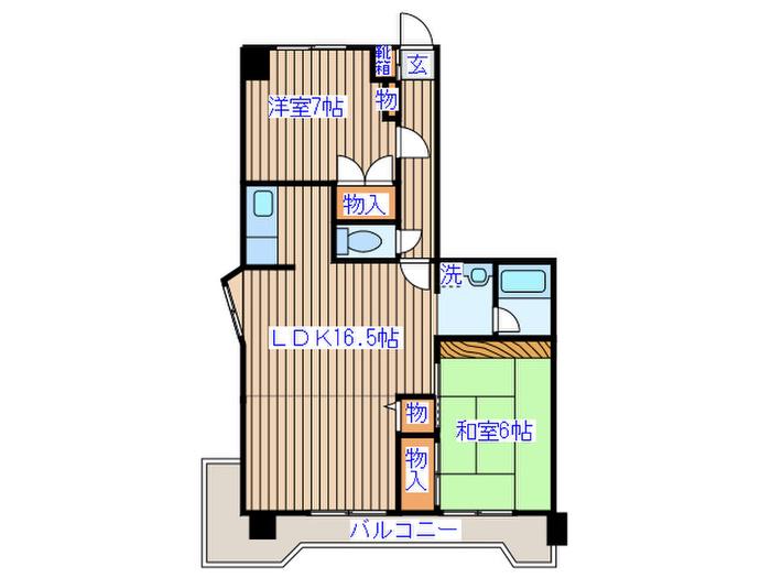エステマール(2LDK/3階)の間取り写真