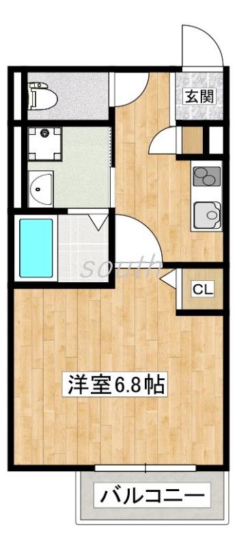JSGARDEN(1K/1階)の間取り写真