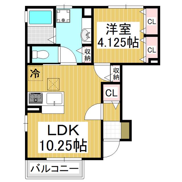 リヴェール(1LDK/1階)の間取り写真