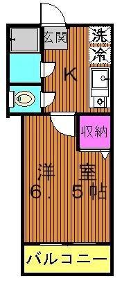 島根マンション(1K/2階)の間取り写真