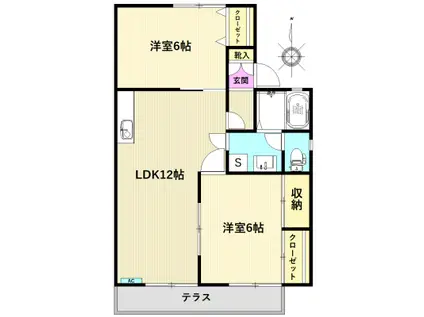 グリーンエクセルA(2LDK/1階)の間取り写真