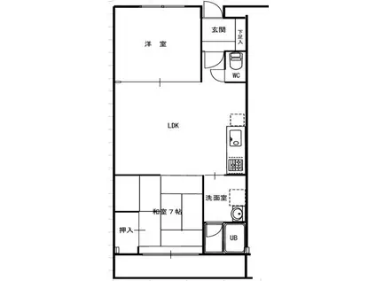 築港第6アルバマンション(2LDK/2階)の間取り写真