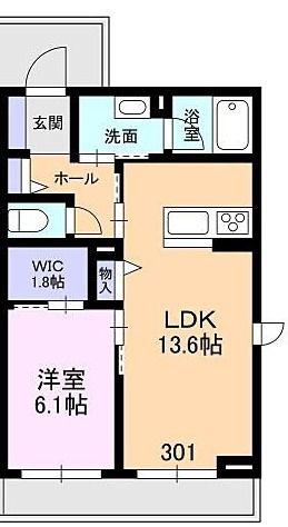 エスペランザ(1LDK/3階)の間取り写真