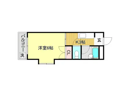 コーポ青雲(1K/2階)の間取り写真