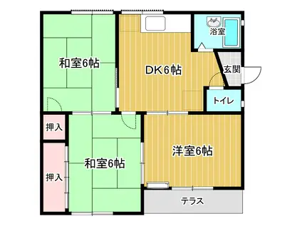 コーポインサトー(3DK/1階)の間取り写真