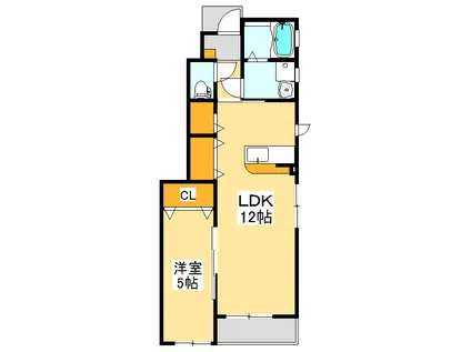 FREESIA(1LDK/1階)の間取り写真