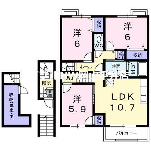 ヌーベル(3LDK/2階)の間取り写真