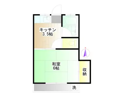 フォーレスト(1K/2階)の間取り写真